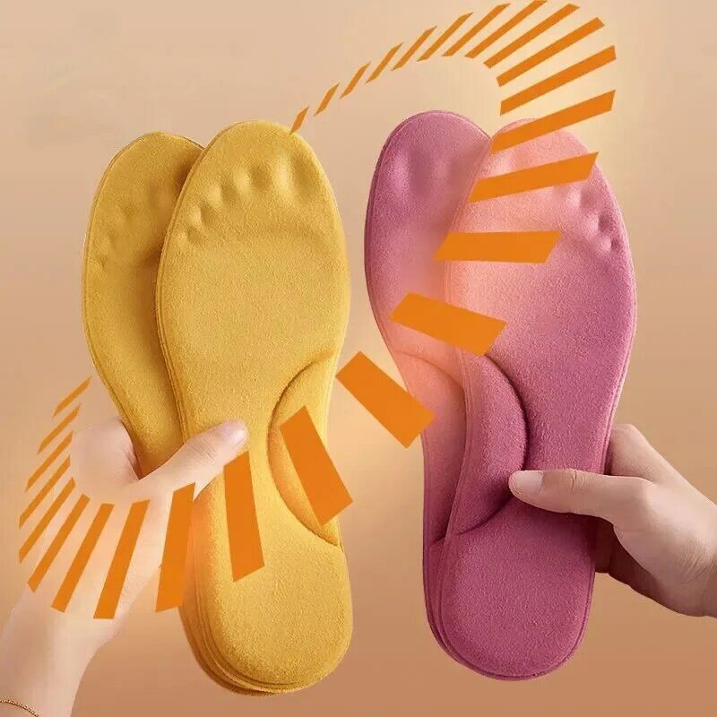 2/4 paia di solette autoriscaldanti in pelliccia invernale soletta termica per piedi sottopiede in Memory Foam scarpe sportive calde inserti donna uomo