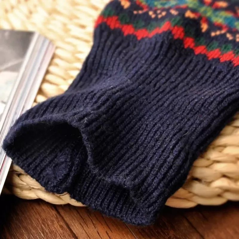 2023 baru musim dingin penutup rajut panjang atas lutut Crochet penghangat kaki wanita Legging hangat bergaris Natal Pierna Mujer penghangat paha