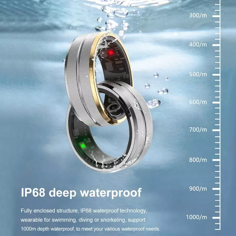 2024 Nowe kobiety mężczyźni Smart Ring Sportowe zegarki z trackerem fitness IP68 Wodoodporne miłośnicy tlenu we krwi Inteligentny pierścień dla Androida IOS H01