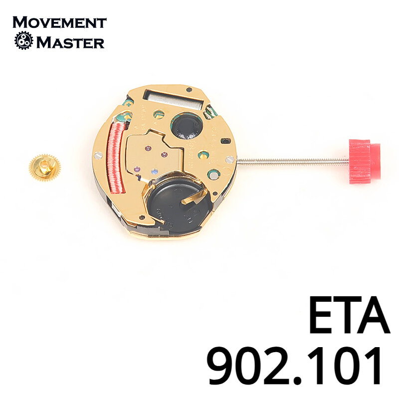 Швейцарский оригинальный новый механизм ETA902.101, кварцевый механизм с 3 стрелками, часы с механизмом 902101, запасные части