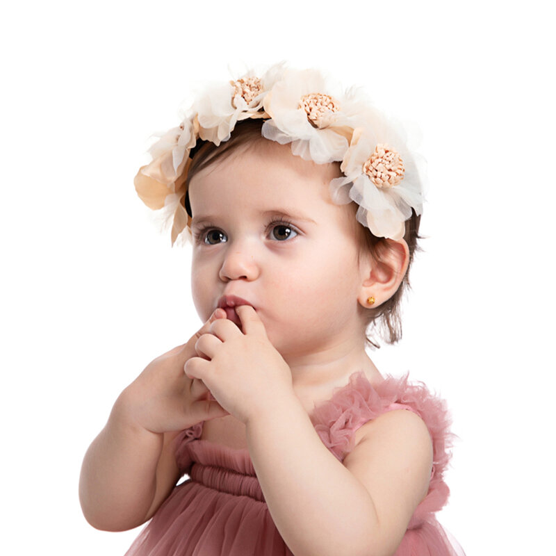 Pinces à cheveux en dentelle avec fleur pour enfants, cerceaux, barrettes, bandeaux, ornement, princesse, enfants, accessoires