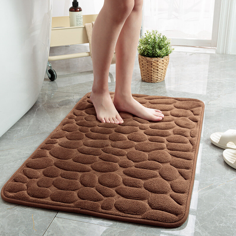 石畳浴室バスマットサンゴフリースマットノンスリップカーペットで浴槽の床敷物玄関マット低反発パッド