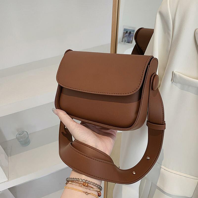 Small Vintage Leather Saddle PU Leather Shoulder Bag Women Armpit Bags Fashion Designer Handbags Casual Bags
