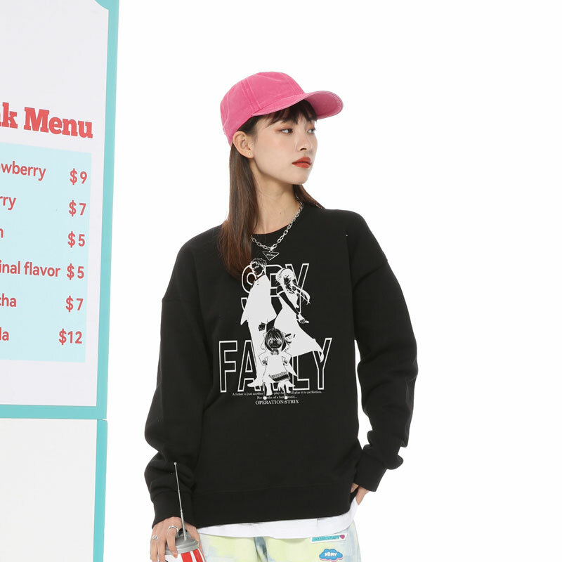 Spy Play Home Joint Crewneck Hoodie Female Aniya Anime Peripheral Coat Youth Fashion Brand Loose Clothes