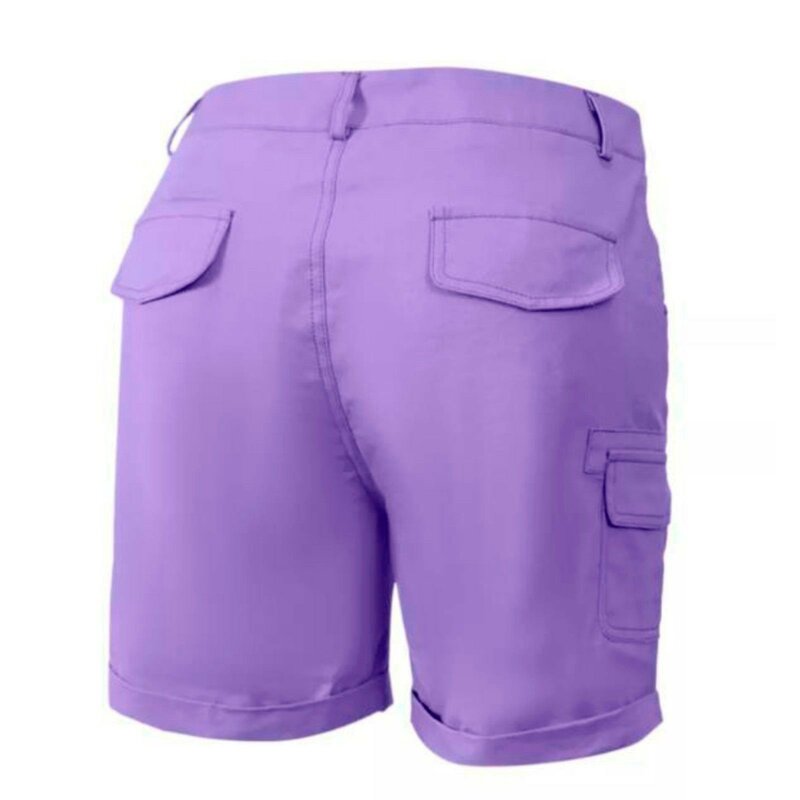 Pantaloncini Cargo da donna dritti retrò di base accoglienti larghi in tinta unita Mini pantalone pantaloncini da spiaggia estivi bottoni pantaloni corti caldi