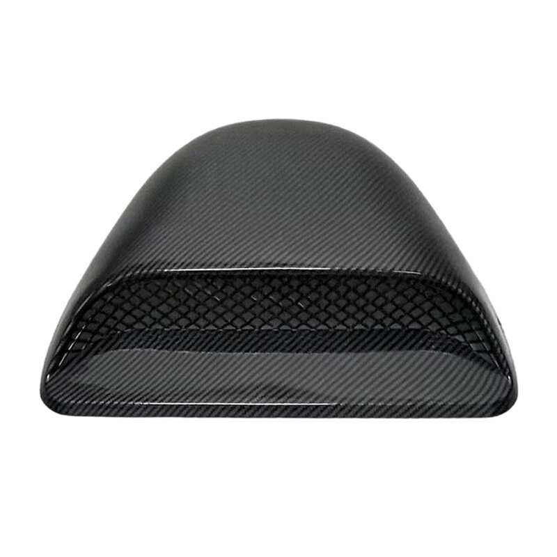 Universal Car Air Flow Intake Hood Scoop Vent Bonnet Decorative Cover Black Carbon Fiber Style