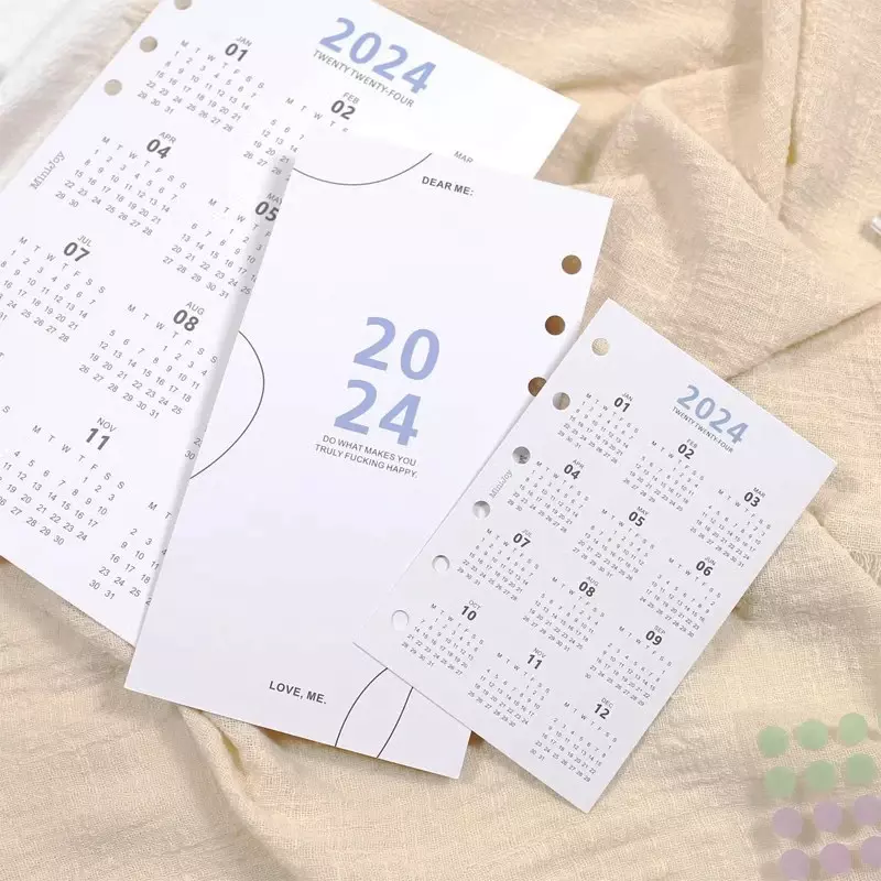Separadores de cuaderno con calendario, páginas de índice de hojas sueltas, A5, A6, A7, planificador de diario, carpeta, divisor de índice, páginas separadas, papelería, 2024