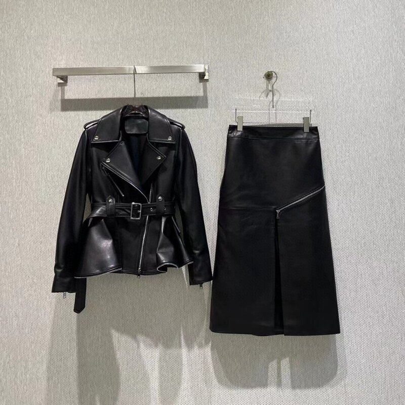 2023 Woman Coats Natural 100% Sheepskin Leather Jackets Female Windbreaker Sheepskin Leather Overcoat H805