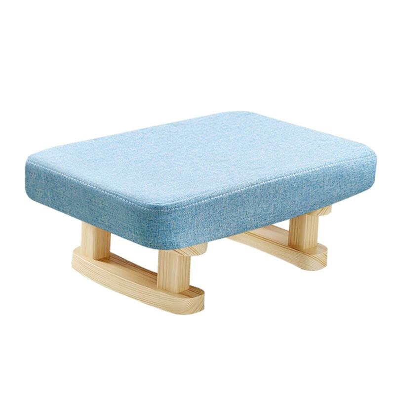 Small Footstool Rectangle Short Step Stool Bench Small Low Ottoman Foot Rest with Wooden Legs for Tearoom Dining Couch Desk Bed