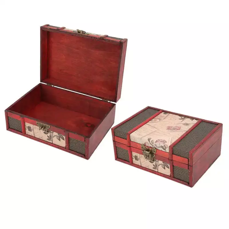 Caja de joyería Vintage para hombres y mujeres, caja de joyería Retro estable, elegante, decoración para collar y pulsera