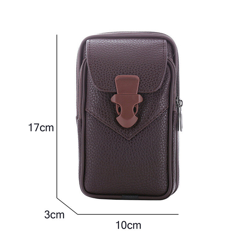Многофункциональная Кожаная Сумка на ремень, однотонная мужская сумка на ремень в деловом стиле, горизонтальный и вертикальный отделение, бумажник, кошелек