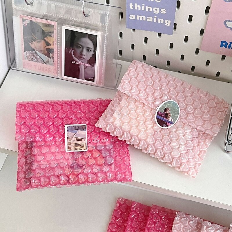 Bolsa de burbujas rosa de 10 piezas, película de burbujas a prueba de golpes, PE, autosellado, embalaje, bolsa de correo, suministros para pequeñas empresas