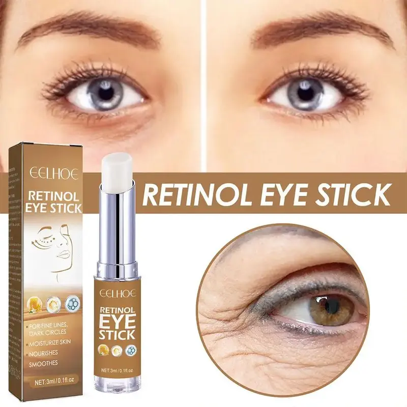 2pcs Eye Brightening Cream Retinol Hydrating Dark Eye Circle Remover 3ml Eye Stick For Dark Circles And Puffiness