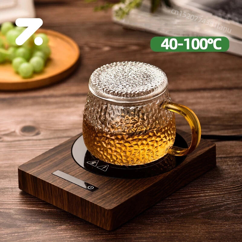200W Cup Heater Coffee Mug Warmer 100°C Hot Tea Maker 5 Gear Warmer Coaster Electric Hot Plate Heating Pad Mug Heater 220V