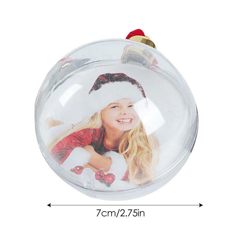 DIY transparente Photo Frame pingente, boneco de neve bola cinco estrelas, Natal árvore pendurada ornamentos, decorações de natal para casa, ano novo