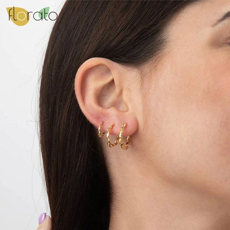 Boucles d'oreilles créoles en argent regardé 925 pour femmes, bijoux à la mode et minimalistes, niche en or et en argent, boucles d'oreilles classiques