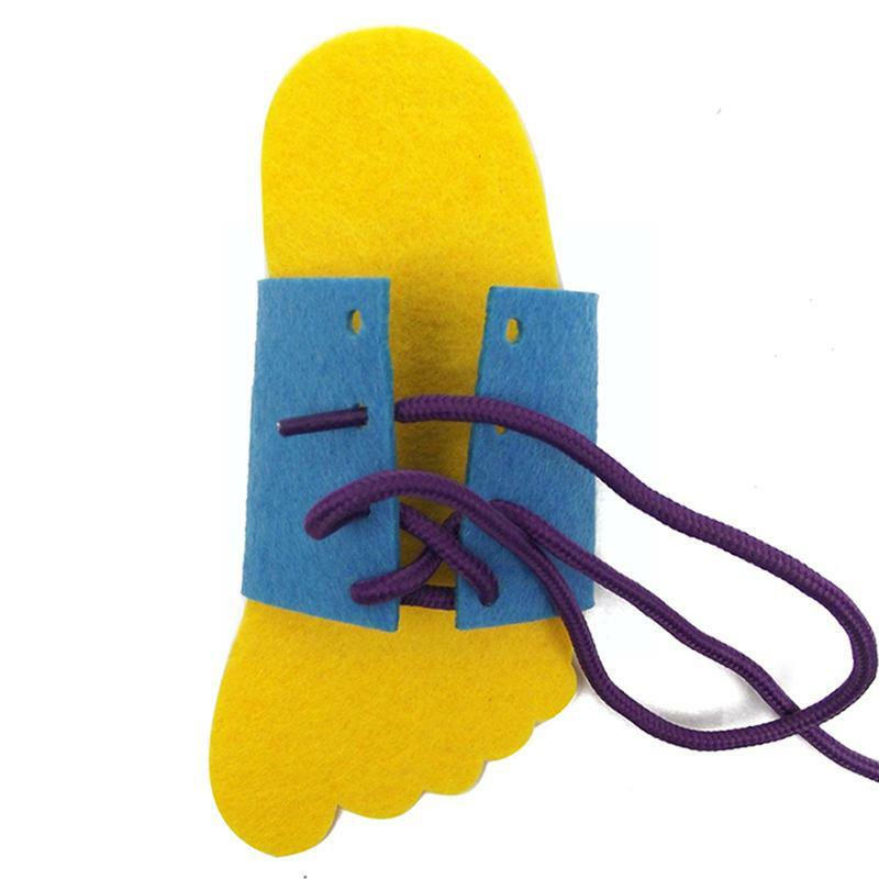 Kids Felt Toy Practice Tying Shoelaces Handmade Threading Kindergarten Aids Home Board Educational Toy Puzzle Toys Teaching I0x1