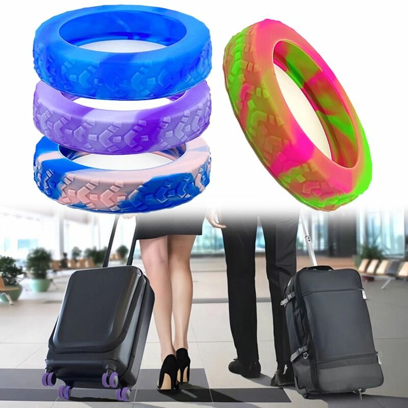 Cubierta de protección de ruedas de maleta de silicona para equipaje de viaje, cubierta de caja de carro con sonido silencioso, Reduce el ruido