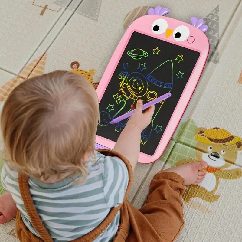 어린이 그림 보드 LCD 스크린 태블릿, 만화 동물 전자 필기 패드, 아기용 드로잉 장난감, 12 인치