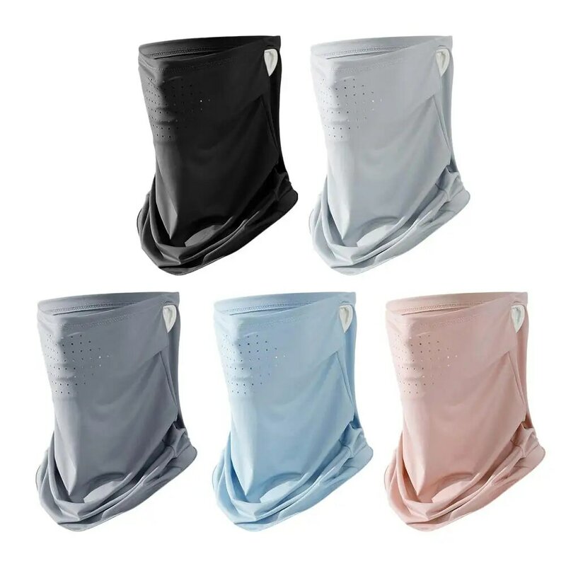 Summer Sunscreen Ice Mask  Breathable Hole Neck Protection  Integrated Ear Hanging Neck  Quick Dry Cycling  Sunscreen