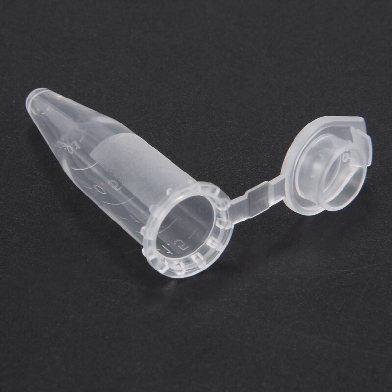 Mini tubo de ensayo de plástico, centrífuga, Vial, tapa a presión, transparente, 600 piezas, 1,5 Ml, 42x11mm