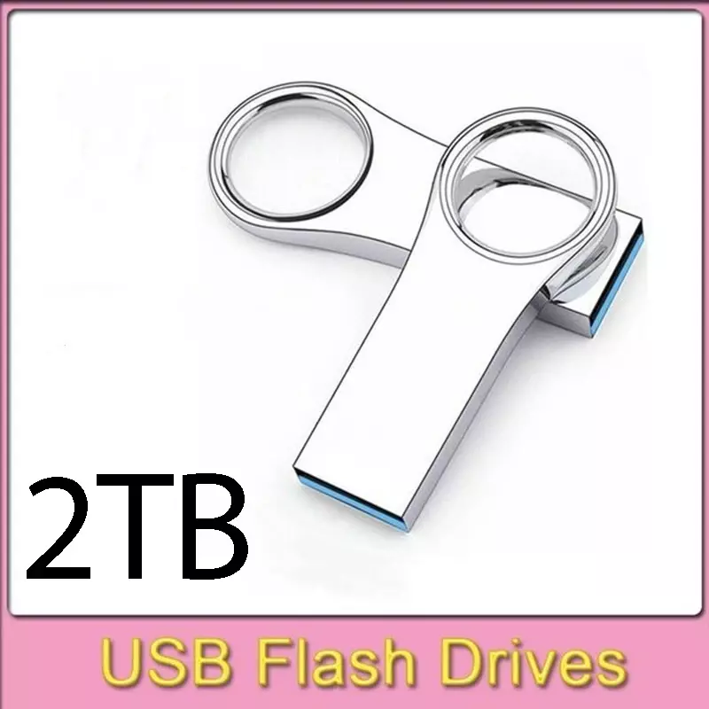 USB 플래시 드라이브 펜 드라이브, 2TB 메탈 U 디스크 메모리 셀 USB 스틱 선물, 전화, PC, 자동차, TV 무료 로고
