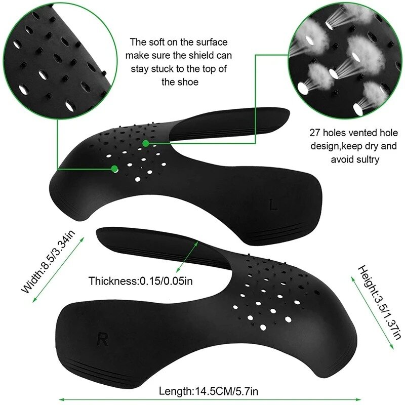 Protector antiarrugas ligero, soporte para Flexión de zapatos, resistente a las arrugas, adecuado para zapatos deportivos, 1 par