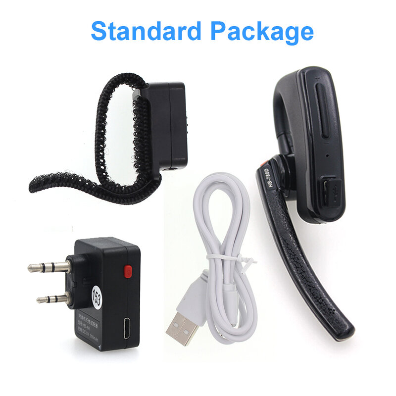 Baofeng-walkie-talkie manos libres PTT, Auriculares Bluetooth para Baofeng UV-5R, UV-82, HYT, TC-610, Radio bidireccional