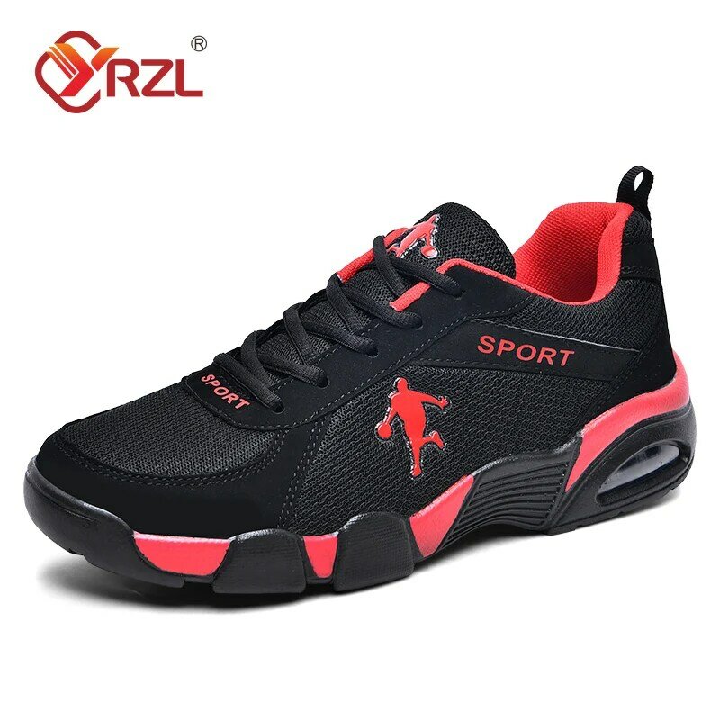 YRZL-Zapatillas deportivas con cámara de aire para hombre, zapatos informales ligeros de malla transpirable de alta calidad, calzado deportivo con cordones, a la moda