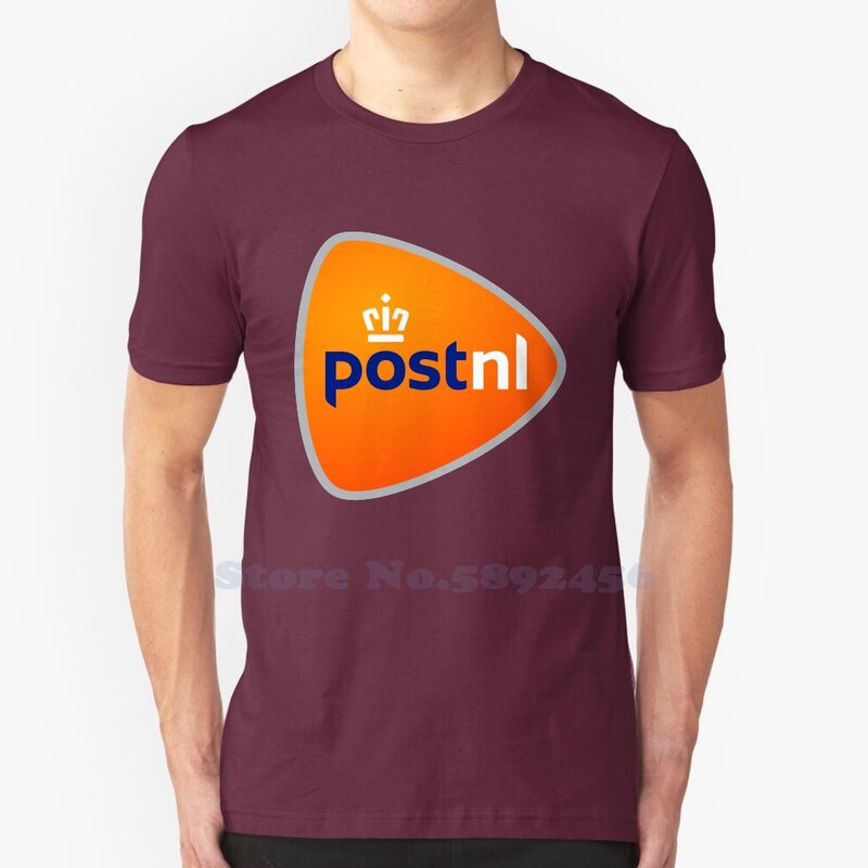 PostNL-T-shirt Streetwear Décontracté avec Logo Imprimé Graphique, 100% Coton