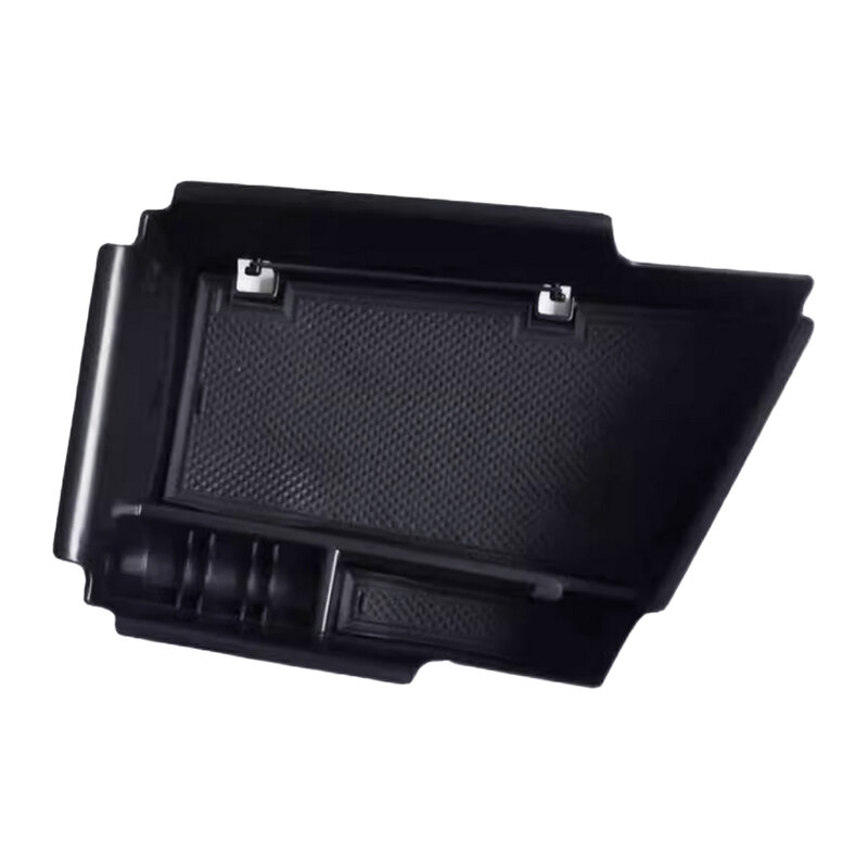 Kotak penyimpanan sandaran tangan konsol depan mobil hitam wadah penata dengan alas antiselip cocok untuk Hyundai Elantra 2021-2023