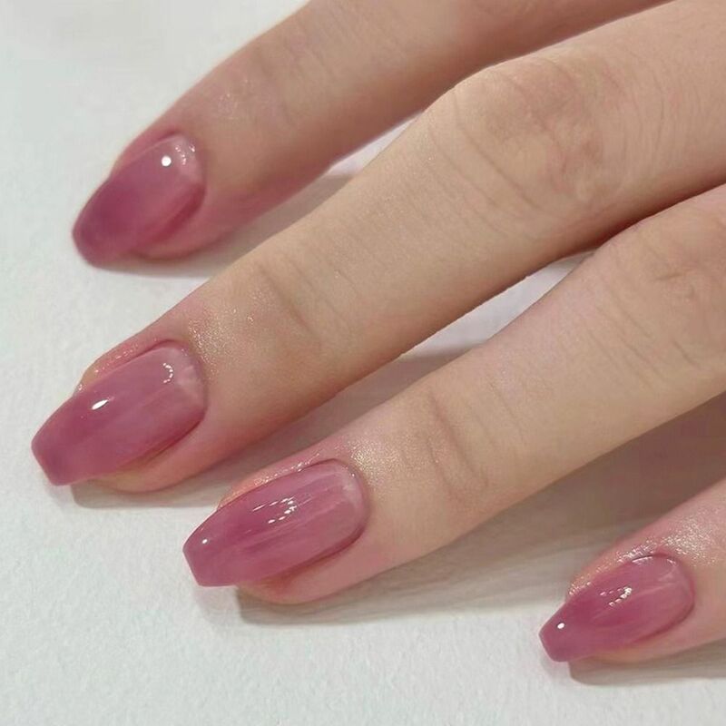 24 шт. короткие накладные ногти балерины накладные ногти для французского балета розовые красные градиентные накладные ногти с полным покрытием нажимные ногти «сделай сам» съемные