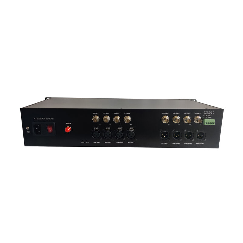 Conversor vídeo com áudio balanceado XLR para fibra, SDI, 1080p, 3G
