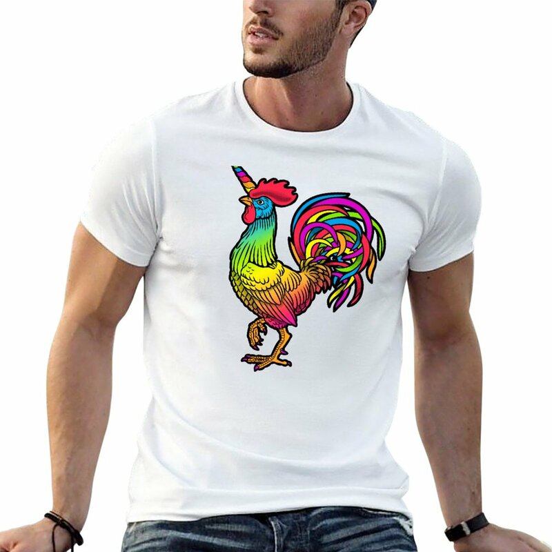 Kaus anak laki-laki T-Shirt ayam Unicorn baru kaus keringat pakaian musim panas kaus untuk pria