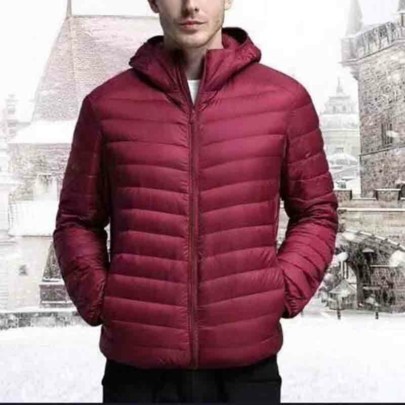 Jaket parka bertudung untuk pria, mantel kasual hangat polos lengan panjang serbaguna mode musim gugur musim dingin, katun ringan hangat