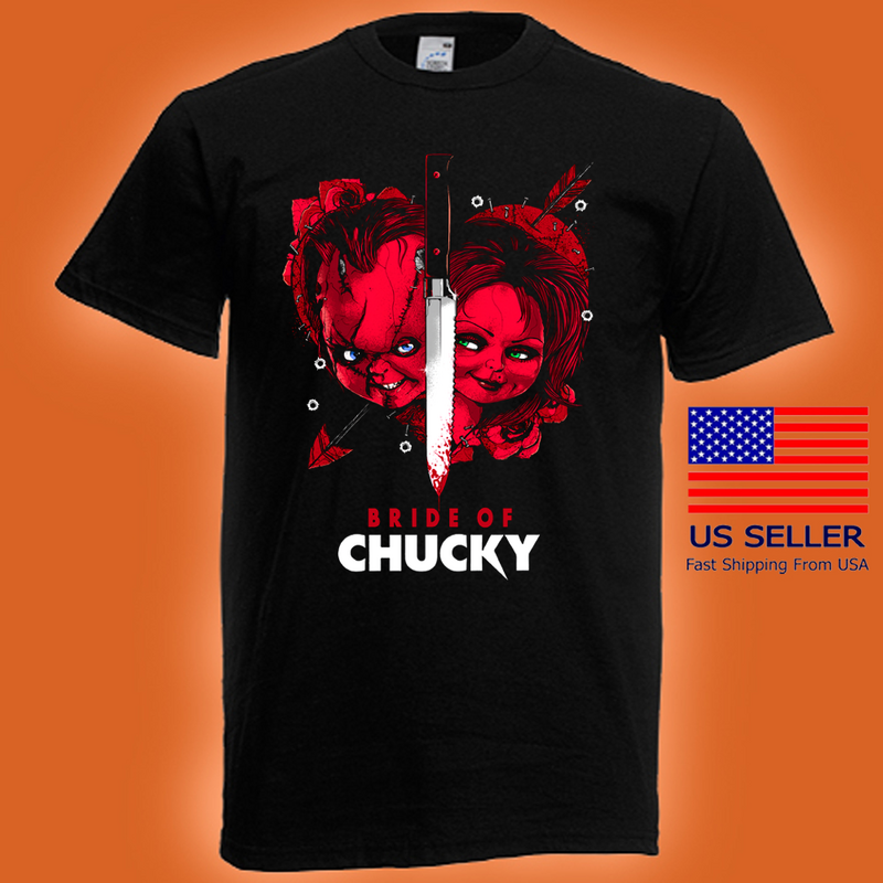Bruid Van Chucky Kinderspel Horrorfilm Heren Zwart T-Shirt Maat S Tot 5xl