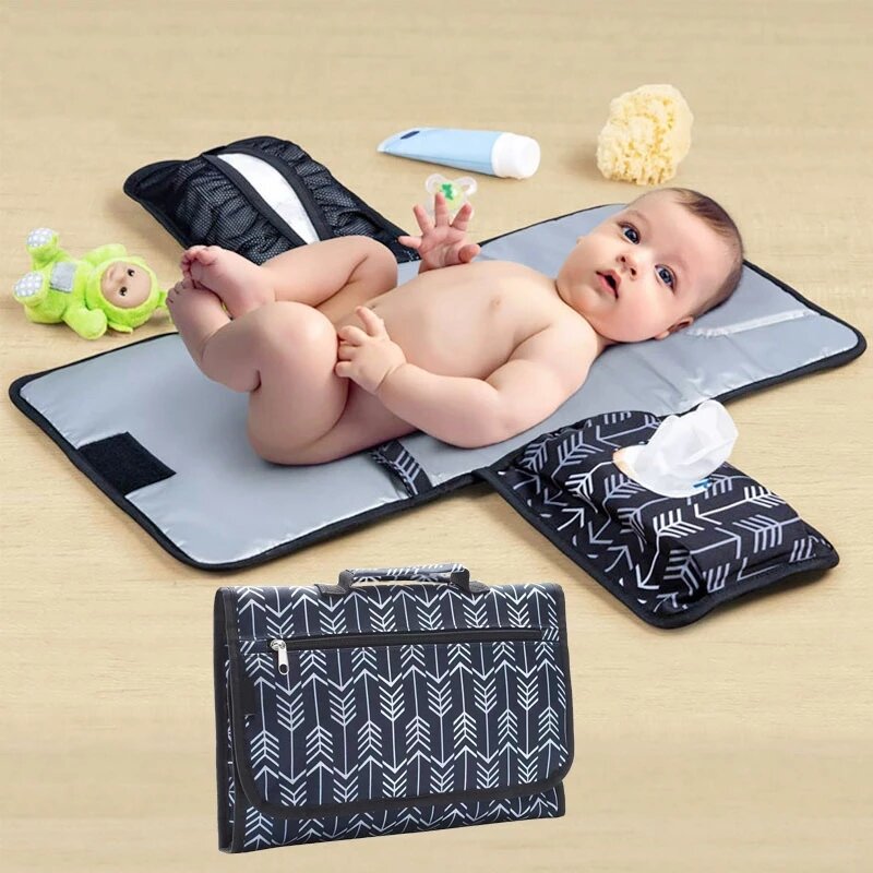 Cambiador de pañales portátil multifunción para recién nacido, cambiador de pañales, almohadilla de mesa para bebé, artículo