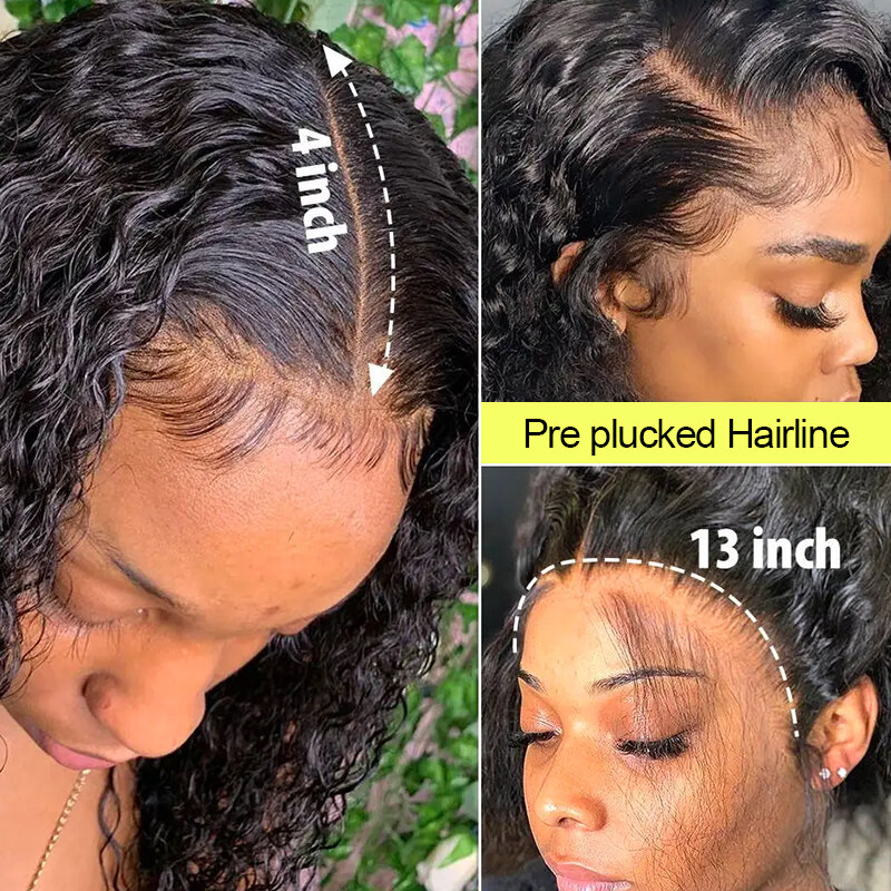 Wig rambut manusia renda gelombang air 30 34 inci untuk wanita 13x4 Wig Frontal gelombang dalam tanpa lem Brasil pra pencabutan basah dan bergelombang
