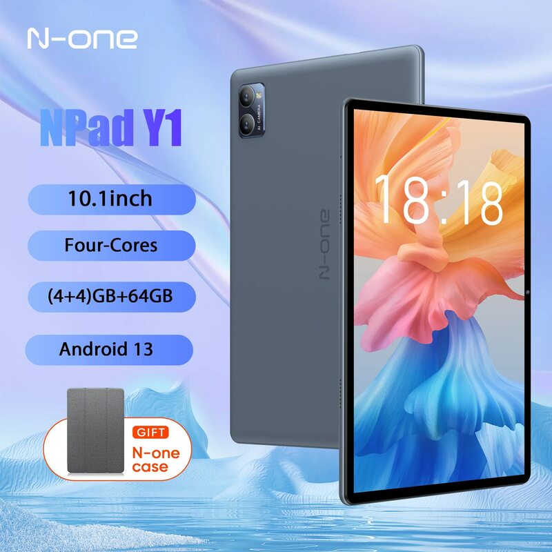 N-ONE Npad Y1 Android13 8(4 + 4)GB 64GB 10.1 ''1280*800 layar IPS 4-core unioc RK3562 Tablet WIFI
