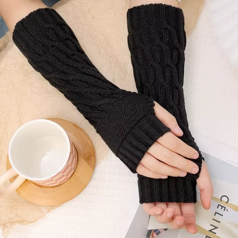 Koreaanse Nieuwe Vingerloze Handschoenen Vrouwen Winter Arm Warmer Gebreide Arm Mouw Mode Casual Zachte Meisjes Kleding Handschoenen Veelzijdig