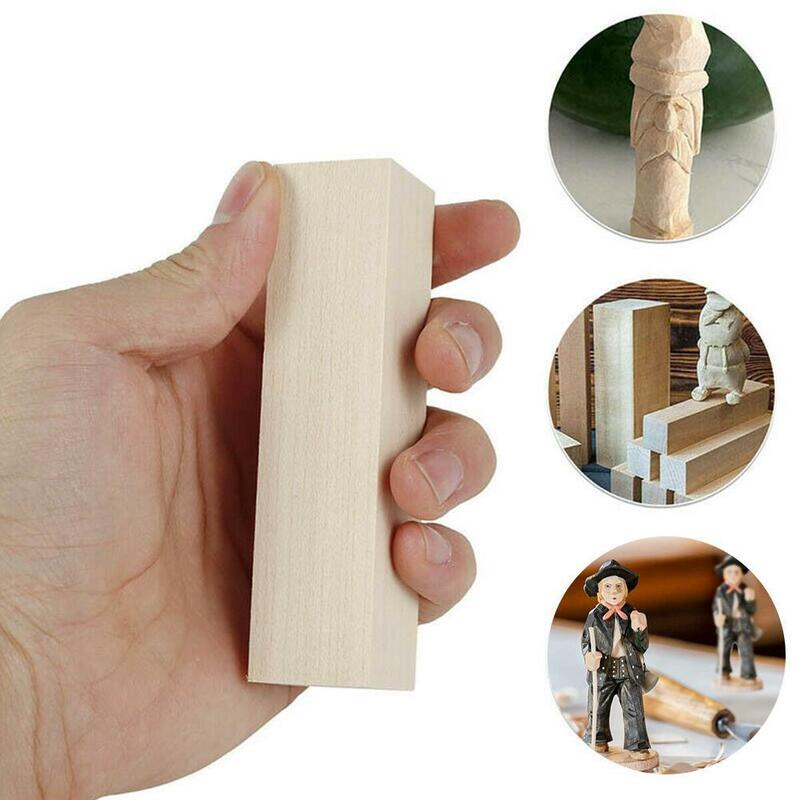 Bloques de tallado de madera para principiantes, bloques de tallado de tilo, juego de madera suave sin terminar, 1 unidad