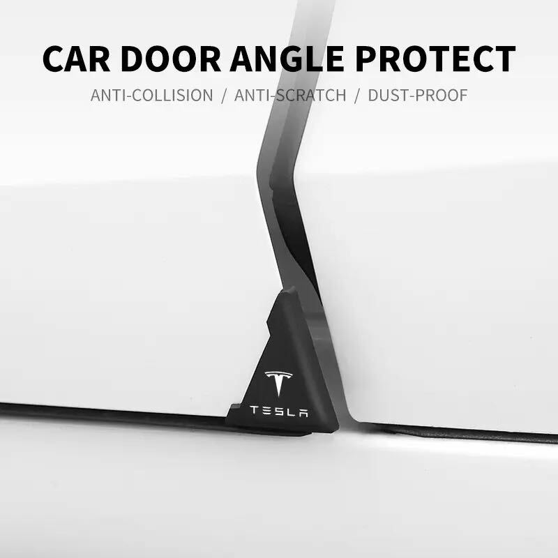 1Pair Silicone Car Door Corner Cover Anti-Scratch Protector Auto Care Tool door edges Protector For Tesla Model S X Y Style