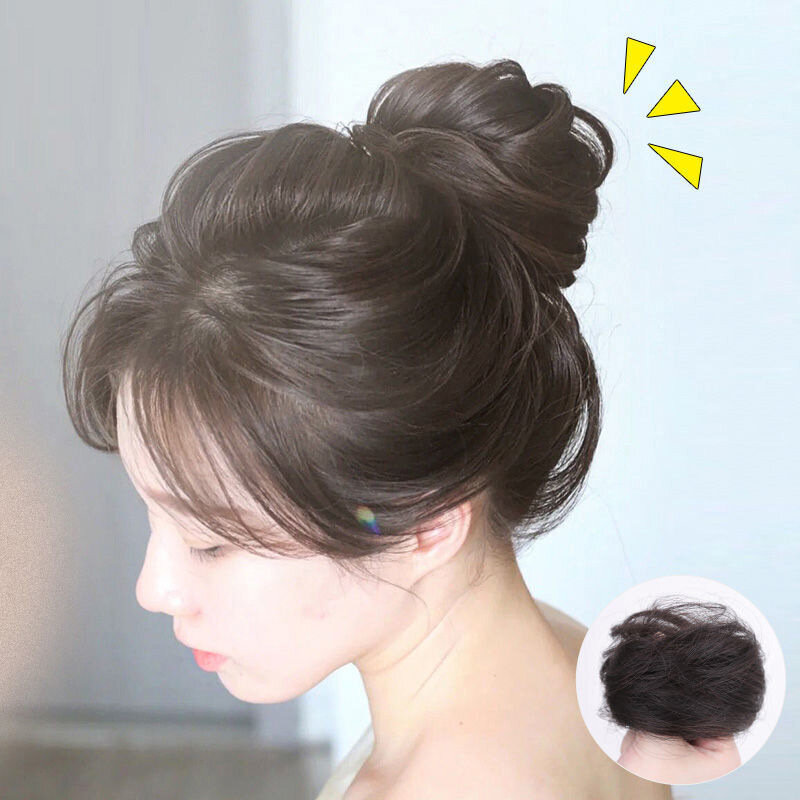 Syntetyczne przyrząd do koka z włosów Chignon niechlujne proste włosy obrączki elastyczne przedłużanie chrupiące sztuczne włosy dla kobiet spinki do włosów