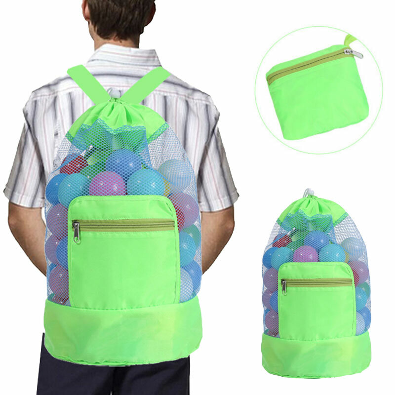 Портативная пляжная сумка, складная Сетчатая Сумка для плавания для детей, женская пляжная сумка для хранения, Детская сумка для плавания на открытом воздухе