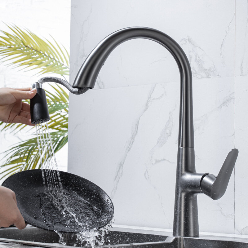 New Hidden Pull-out Hot and Cold Faucet Gourmet Sink Faucet for Kitchen Tapware Faucets Multifunctional Fixture Home Improvement