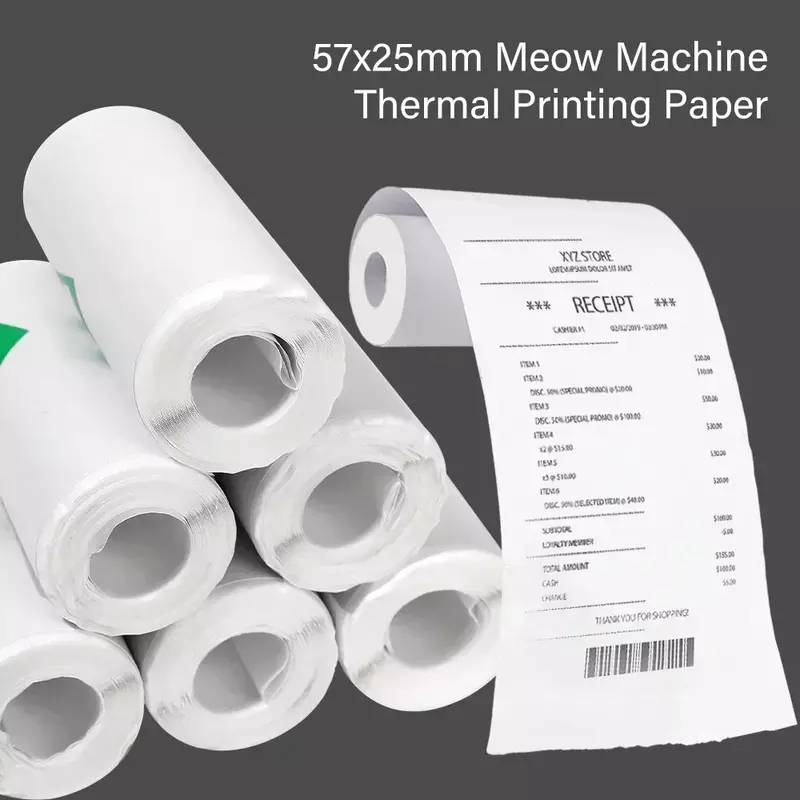 ปริ้นเตอร์ขนาดเล็ก1/2ม้วน, ป้ายราคากระดาษความร้อนสติ้กเกอร์ด้วยตนเองพิมพ์กระดาษเทอร์มอล57x25mm ภาพถ่าย