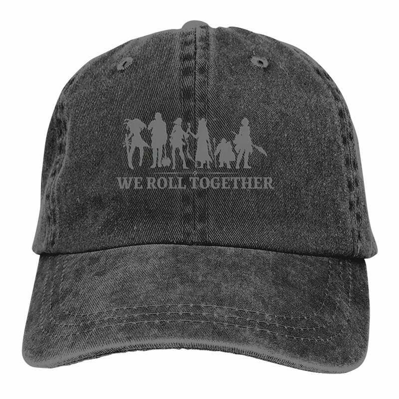 Washed Men's Baseball Cap We Roll Together Trucker Snapback Cowboy Caps Dad Hat DnD Game Golf Hats