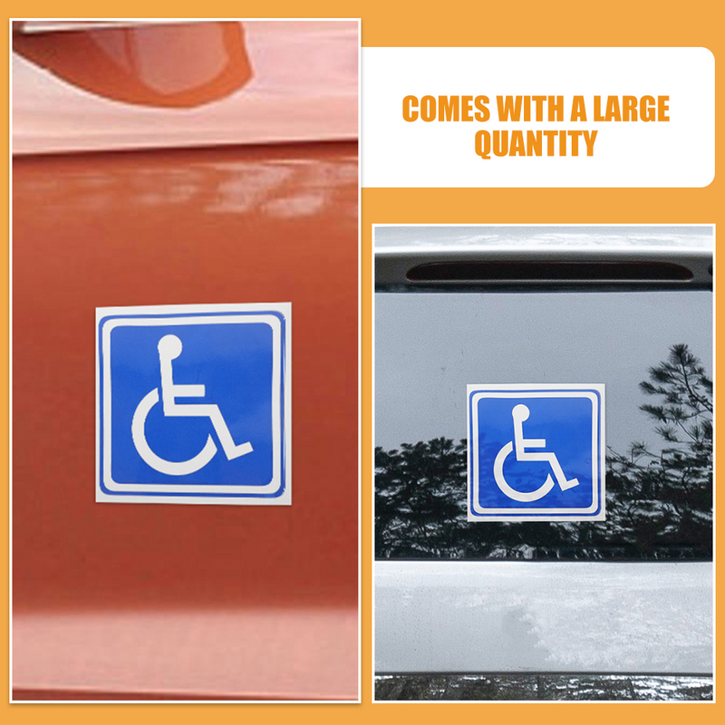 Estacionamento sinal adesivos para cadeira de rodas, adesivos para estacionamento, 6 folhas