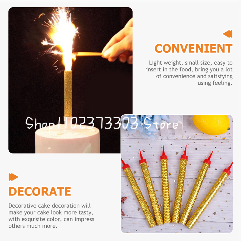 18/12/6PCS 20cm Extra Long Cake Magic Candle Birthday Party Baby Bath Cake Decoration Party Supplies