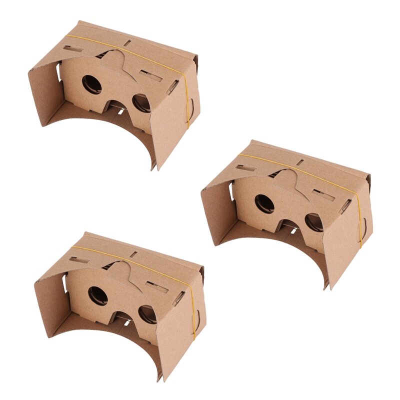 Promocja! 3x6 Cal DIY 3D VR okulary do VR płyta pilśniowa dla Google tektura
